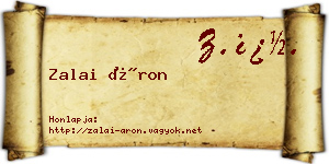 Zalai Áron névjegykártya
